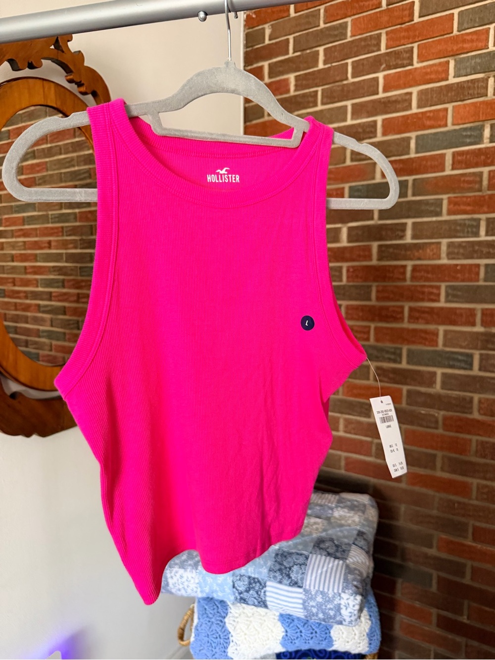 Hollister Hot Pink Ribbed Tank Top